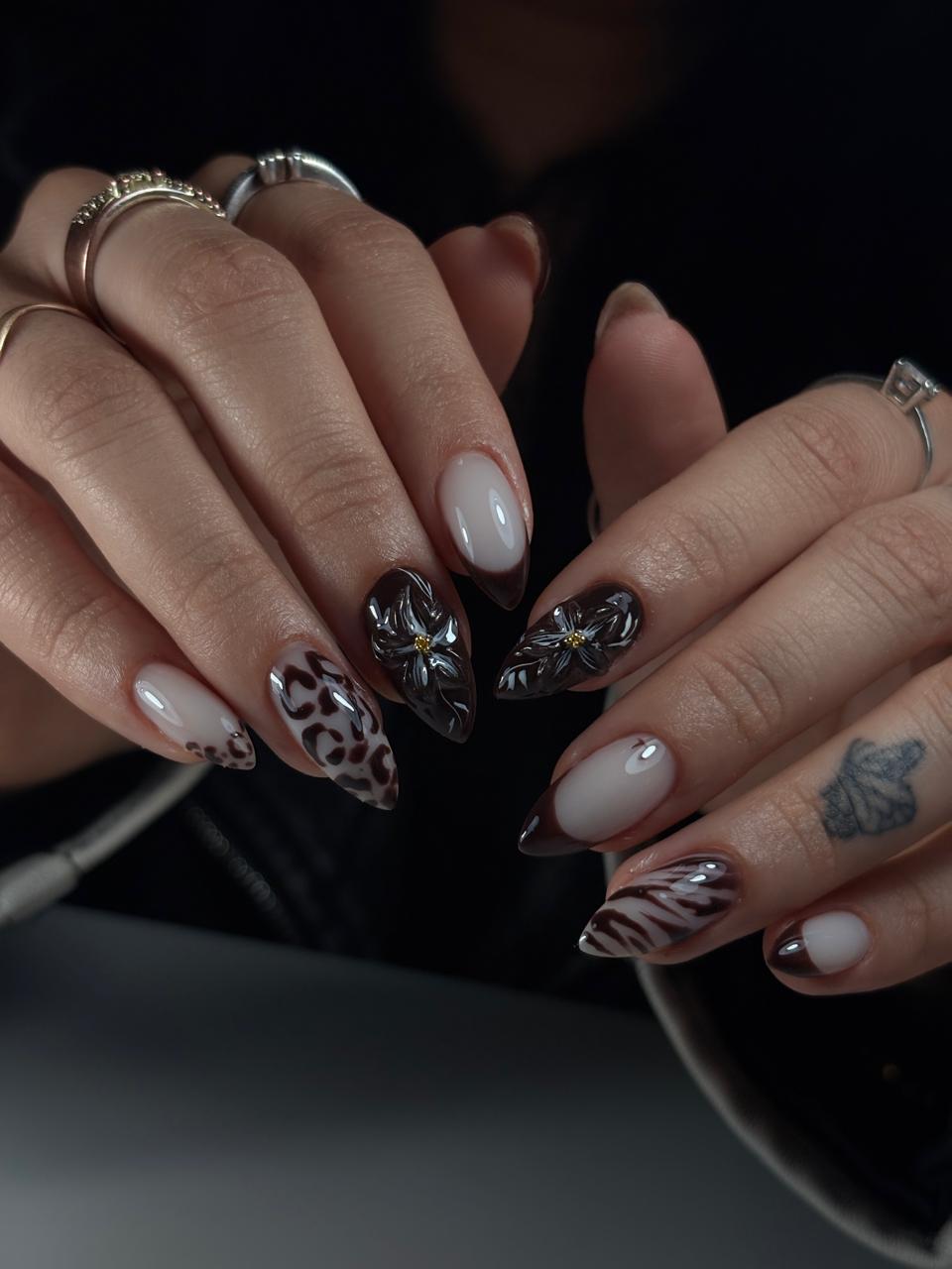 Capping con animal print y flores 3D
